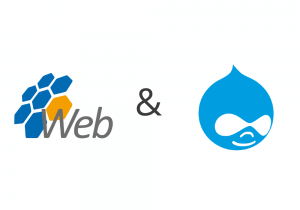 Die Logos von sixhop.net und Drupal